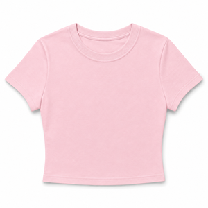 Camiseta Corta de Verano para Niñas, Cuello Redondo, Manga Corta, Tejido de Poliéster, Color Sólido, Ecológica, Informal, con Logotipo Personalizado, OEM, ODM - Product Image 4