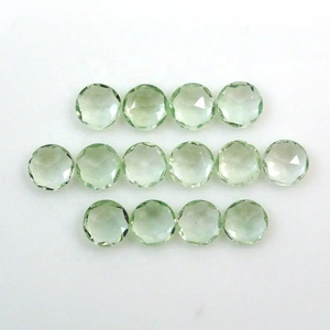 Ametista verde natural de 4 mm, corte rosa, forma de cúpula redonda, cabujón hecho a mano, piedras preciosas sueltas para joyería de fabricante verificado. - Product Image 1
