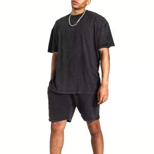 Nouvel Arrivage – Ensemble Confortable T-shirt et Short Homme Effet Délavé pour l'Été – Prix de Gros, Design Personnalisé, Style Streetwear - Product Image 6