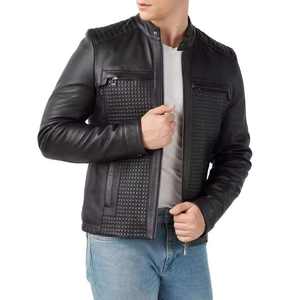 Chaqueta de Cuero para Hombre de Primera Calidad, con Capucha y Cuello Alto, Diseño Moderno, la Más Popular y a la Moda, Insuperable - Product Image 1