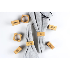 Elegant Wooden Napkin <b>Ring</b> Natural Wooden Napkin Holder for Wedding Party Birthday Decorations Matches <b>Plates</b> Dishes - Product Image 1