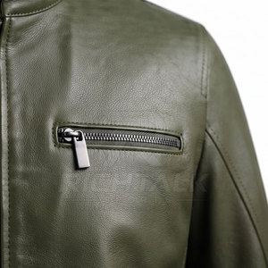 Veste en cuir sur mesure OEM pour hommes – Qualité supérieure, best-seller, écologique, mode hiver, col montant, logo frontal, à prix abordable - Product Image 5