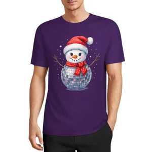 Camiseta para Hombre con Diseño Personalizado a Demanda, Estampado de Muñeco de Nieve, Manga Corta, Cuello Redondo, Ropa Casual, Directo de Pakistán - Product Image 1