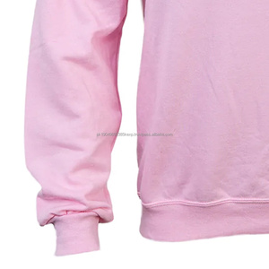 Bordado estampado Rosa poliéster algodón personalizado liso cuello redondo sudadera mujeres y hombres cuello redondo sudadera - Product Image 4
