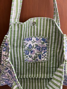 Bolsa de Mano Acolchada de Lujo, 100% Algodón, con Asa Larga, Cierre de Cremallera, Reutilizable, Resistente y Ecológica - Product Image 2