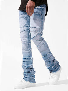 Men Straight Leg Ripped Distressed Denim <b>Jeans</b> Mid Waist <b>Button</b> <b>Fly</b> Street Style 100% Cotton Woven Fabric Autumn Casual - Product Image 4