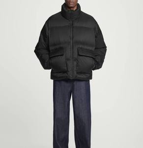 High Quality <b>Men</b> Puffer Jackets Warm Winter Coat OEM Bulk Stand Collar Fashion Outerwear Front Pocket Quality Zip Jackets - Product Image 3