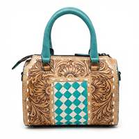 Nouveaux sacs de voyage mini de luxe à la mode pour femmes, sacs fourre-tout en cuir véritable avec motifs floraux et carreaux sculptés, design de créateur