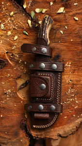 Couteaux de survie faits main pour le camping en plein air, en acier inoxydable avec manche en bois et étui en cuir, lame D2 pour la chasse, qualité DIY - Product Image 3