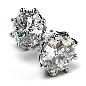Boucles d'oreilles clous en or blanc 14 carats avec diamant de laboratoire, luxe, 3 mm, D VS1 certifié, taille brillant rond, solitaires à percer - Product Image 2