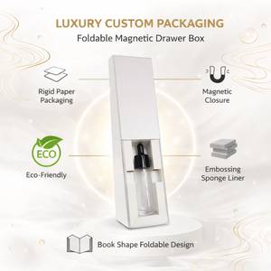 Caja de Cartón Magnética Plegable de Lujo con Forma de Libro Personalizada |   Embalaje de Papel Rígido Ecológico con Revestimiento de Esponja en Relieve - Product Image 5