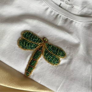 Hand Embroidered Patch For Women Pink Tank <b>Top</b> Summer Crop <b>Top</b> Market Sale Floral Decoration Glass Seed Bead Sequin Marine Life - Product Image 1