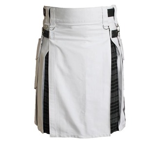 Kilt hybride utilitaire écossais gris tartan personnalisé pour homme, 100 % coton, style écossais, logo personnalisé, pour la pratique de la musique (tuba), OEM, MOQ 01 - Product Image 5