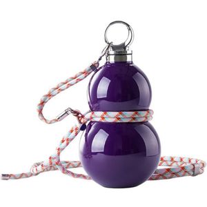 Borraccia Termica da Viaggio a Forma di Zucca in Acciaio Inossidabile 18/8, 520ml, Viola, con Manico Antigoccia, Capacità 30oz - Product Image 1