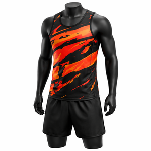 Conjunto Deportivo Profesional Sublimado, Uniforme de Equipo Personalizado, Traje para Correr, Transpirable, Pantalones Cortos sin Mangas - Product Image 1