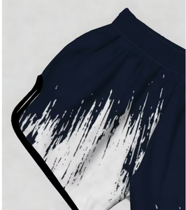 <b>Men</b> <b>s</b> <b>Navy</b> Blue MMA <b>Shorts</b> with White Splash Pattern Muay Thai Kickboxing Training Fight <b>Shorts</b> - Product Image 4
