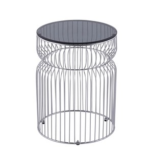 LINEA TEMPERED GLASS SIDE TABLE ROUND GLASS SIDE TABLE MODERN GLASS END TABLE MODERN SIDE TABLE FOR LIVING ROOM AND LOBBY - Product Image 1