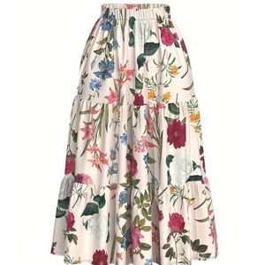 Womens A-Line Cargo <b>Long</b> Flared <b>Skirt</b> Floral Printed Western <b>Summer</b> Wear Lightweight Soft Fabric Casual & Festive Maxi <b>Skirt</b> - Product Image 1