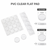 Tampons de protection plats en PVC transparent autocollants pour meubles 13x4mm