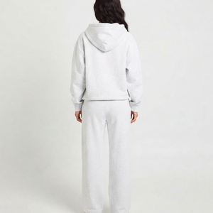 Conjunto Deportivo Informal de Sudadera con Capucha y Pantalones Deportivos Blancos Holgados y Modernos para Mujer, Talla Grande, Ropa Deportiva Informal de Algodón Grueso - Product Image 5
