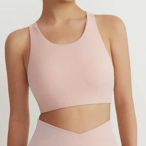 Soutien-gorge de sport pour femme en promotion – Haute qualité, extensible dans 4 directions, respirant, écologique, élasticité moyenne, XS personnalisable à l'avant - Product Image 4