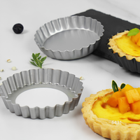 Moule à tarte cannelé en alliage d'aluminium ATLAS STAR, fond amovible rapide, plat de cuisson pour quiches et mousses de 6 pouces, compatible lave-vaisselle et four