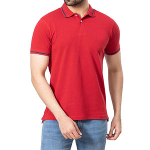 เสื้อโปโลชายพรีเมียมสีน้ำเงิน แขนสั้น ผ้าฝ้ายสีพื้น สวมใส่สบาย ทรงปกติ ระบายอากาศได้ดี - Product Image 4