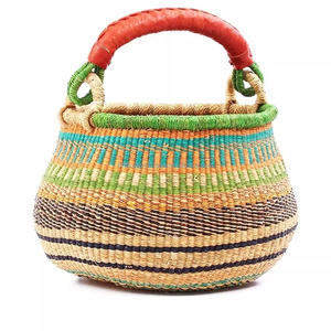 Panier Bolga en herbe de mer naturelle durable, fait à la main, pliable, multifonctionnel, avec couvercle et poignées, taille personnalisée - Product Image 2