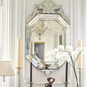 Espejo de Pared Decorativo Veneciano Vintage |   Espejo Antiguo con Marco Tallado de Estilo Barroco |   Espejo Decorativo de Lujo para Sala de Estar o Entrada - Product Image 1