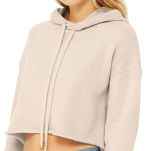 Sudadera Corta Personalizada para Mujer, 100% Algodón Tejido, Ropa Deportiva, Top Corto para Gimnasio, Venta al Por Mayor, Logotipo OEM - Product Image 3