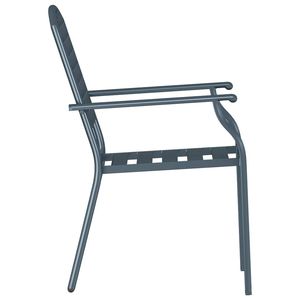 Ensemble de 4 chaises de jardin anthracite 22,05 x 25,59 x 35,04 po en acier, mobilier d'extérieur élégant - Product Image 6