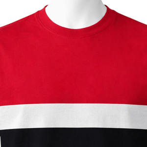 Camiseta de hombre con bloques de color personalizados, de alta calidad, 100% algodón, con paneles en contraste, para uso casual de verano. - Product Image 2