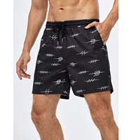 Shorts de bain pour hommes en polyester uni, taille haute, avec cordon de serrage, en tissu satiné, imperméables, pour la plage, la gym et le surf, vente en gros BD