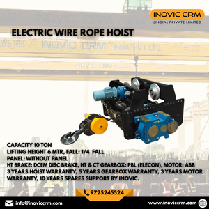 รอกโซ่ไฟฟ้าใหม่ 10 ตัน ยกได้ 6 เมตร |   มอเตอร์ ABB |   กล่องเกียร์เอเลคอน |   ดิสก์เบรก DCEM |   รอกยกของหนักสำหรับเครน EOT |   รีโมท - Product Image 2