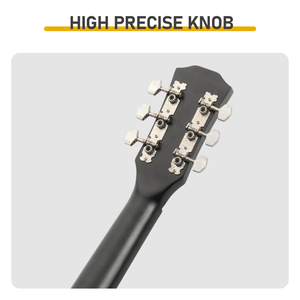 Guitarra Acústica Negra Mate de 41 Pulgadas con Cuerdas, Púa, Capo, Afinador en Forma de Barril Dreadnought, Llave y Funda de Transporte Incluidos - Product Image 3