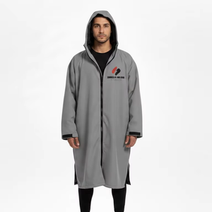 Professional Swim Parka Hooded <b>Waterproof</b> Windproof Warm Changing Robe Outdoor Sports Long <b>Jacket</b> OEM Service - Product Image 5