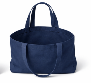 Premium design custom Logo Reusable Navy Blue Canvas Tote <b>Bag</b> <b>Medium</b> Size Top Handle printed Shopping <b>Bag</b> Daily Use - Product Image 5