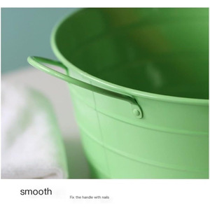 Cubo de hielo moderno de acero galvanizado verde menta con asas laterales, bañado en polvo, para bebidas en bares, bodas y fiestas - Product Image 5