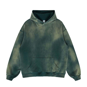 เสื้อฮู้ดดี้โอเวอร์ไซส์ผู้ชาย สีพื้น ผ้าฝ้ายเฟรนช์เทอร์รี่ สไตล์ลำลอง สตรีทแวร์ ใส่ได้ในฤดูใบไม้ร่วง - Product Image 6