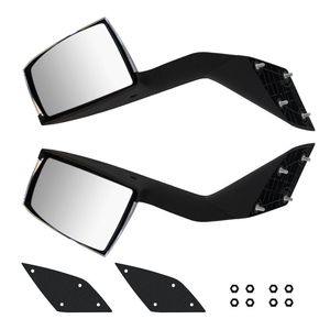 Chrome Hood Mirror Pair for Volvo VN Driver (Left <b>Side</b>) Passenger (Right <b>Side</b>) Assembly Black Color Car <b>Side</b> Mirrors - Product Image 1