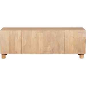 Mueble de TV de Madera Maciza de Mango de Lujo, Diseño Acanalado, Estilo Europeo Moderno, Consola de TV Multifuncional para Sala de Estar, Hotel, Hogar - Product Image 2