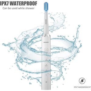 Brosse à dents électrique sonique rechargeable MOCEMTRY, 3 modes de nettoyage, brosse à dents blanchissante avec fonction étanche, couleur blanche - Product Image 1