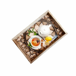 Nueva Bandeja de Servir de Madera Marrón Hecha a Mano, No Tóxica, para Regalos de Compromiso y Boda para Mamá/Esposa, Regalo de Inauguración de Casa - Product Image 4