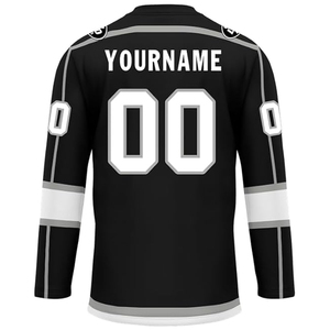 เสื้อฮอกกี้น้ำแข็งแบบตาข่ายคอวีสั่งทำ OEM ขายส่งจากผู้ผลิตในสหรัฐอเมริกา ชุดยูนิฟอร์มฮอกกี้ทีมแบบสั่งทำพิเศษ พิมพ์ลายแบบ Sublimation ปักลาย - Product Image 5