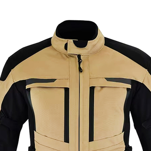 Chaqueta de Motocicleta para Hombre, Color Beige y Negro, Manga Larga, Resistente al Viento, para Todas las Estaciones, Ropa de Carreras - Product Image 5