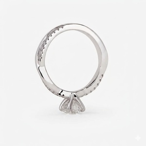 Anillo de Oro Sólido de 18K, Color E, Claridad VVS2, con Diamante de Laboratorio, Anillo de Boda, Media Eternidad, 2.22CT HPHT, Anillo de Boda Trenzado - Product Image 5