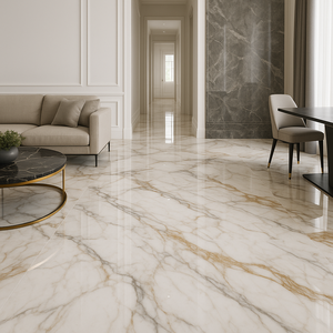 Azulejos de porcelana blanco pulido de 800x1600 mm para escaleras y pisos, azulejos de cerámica estilo mármol para paredes, losa de porcelana de gran tamaño. - Product Image 5