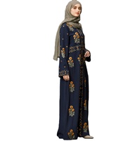 Abaya Traditionnelle Islamique Respirante et Légère en Polyethersulfone pour Femme, Longue, Longueur Cheville, Col Montant, Style Vintage, pour la Prière