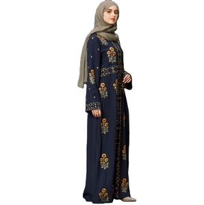 Abaya longue à col haut pour femmes musulmanes vintage, respirante et légère, en polyéthersulfone, pour la prière islamique traditionnelle - Product Image 5
