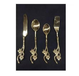 Nouvel ensemble de couverts en métal plaqué or pour la cuisine, cuillère et fourchette en métal à prix abordable - Product Image 1